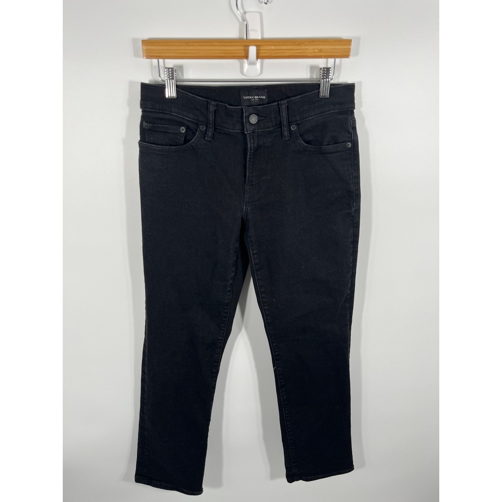 Lucky Brand Jeans Womens 8/29 Black‎ Sweet Mid Rise Straight Dark Wash Denim